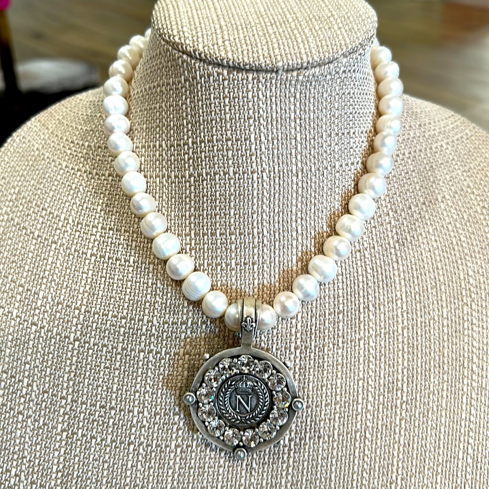 French Kande with Pearls with corporal medallion and Australian crystal